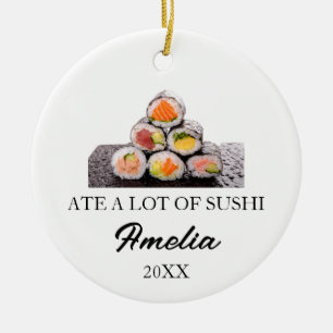 Ornamento De Cerâmica Sushi Personalizado Natal, Presentes Divertidos de
