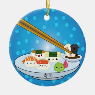 Ornamento De Cerâmica Sushi Plast DBL Sided Ornament