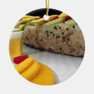 Ornamento De Cerâmica Sushi Roll Sushi Mango Rice Japonês Comida Asiátic