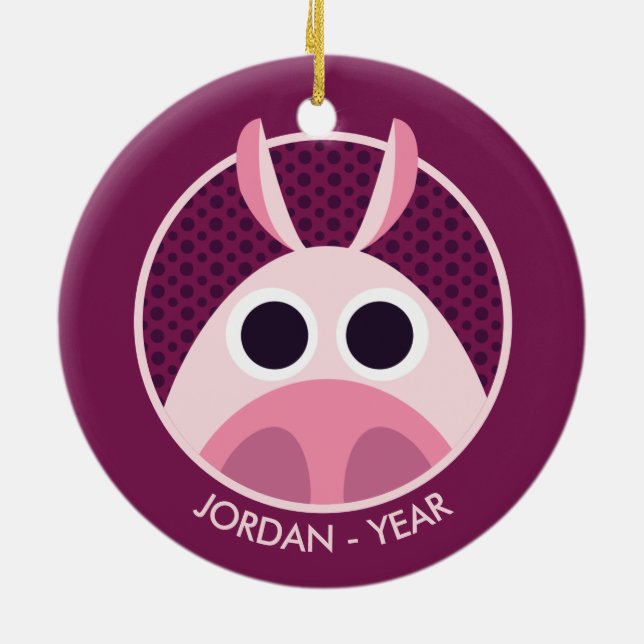 Ornamento De Cerâmica Suspeitoso o porco (Traseira)