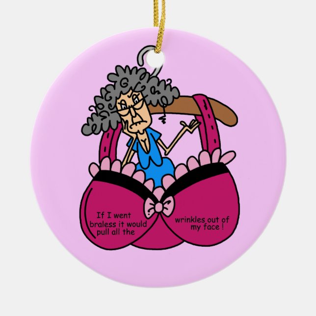 Ornamento De Cerâmica Sutiãs e humor dos enrugamentos (Frente)