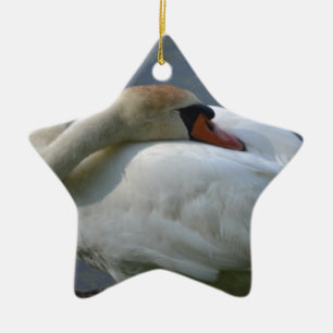 Ornamento De Cerâmica Swan