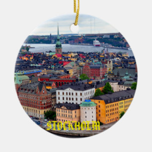 Ornamento De Cerâmica Sweden - Stockholm Beautiful Christmas Ornament