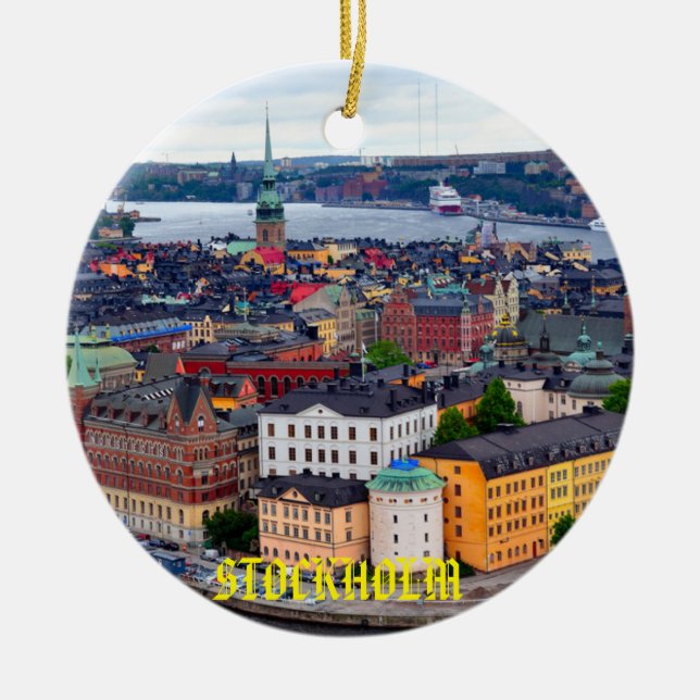 Ornamento De Cerâmica Sweden - Stockholm Beautiful Christmas Ornament (Frente)