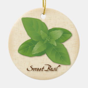 Ornamento De Cerâmica Sweet Basil Herb