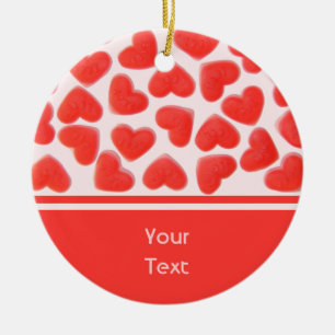 Ornamento De Cerâmica Sweet Hearts Pink 'text' 2 lados