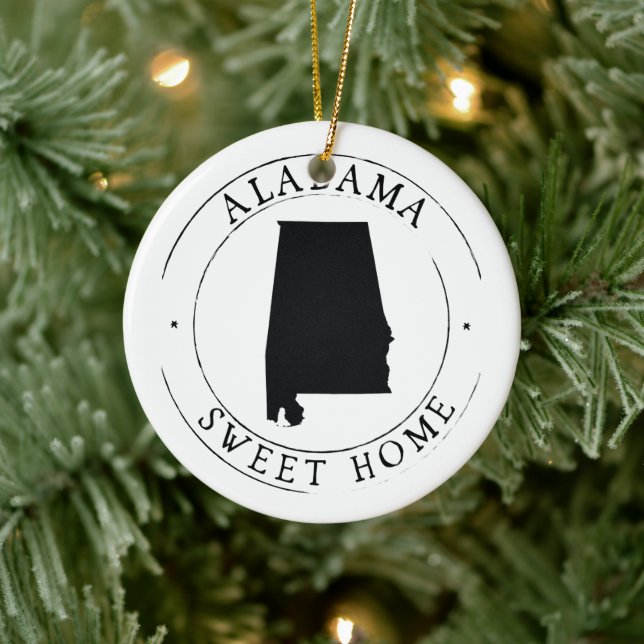 Ornamento De Cerâmica Sweet Home Alabama State Ornament (Árvore)