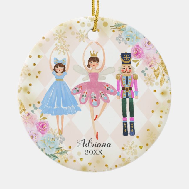 Ornamento De Cerâmica Sweets Personalised Nutcracker Ornament Girl (Frente)
