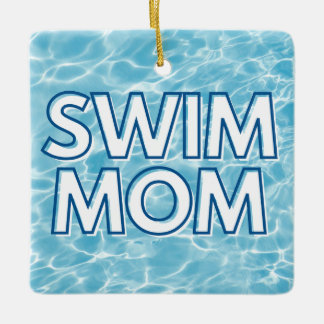 Ornamento De Cerâmica Swim Mom Christmas Ornament