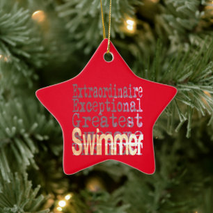 Ornamento De Cerâmica Swimmer Extraordinaire