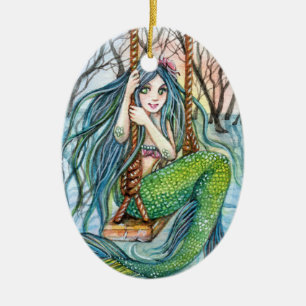Ornamento De Cerâmica Swing - Arte Sereia