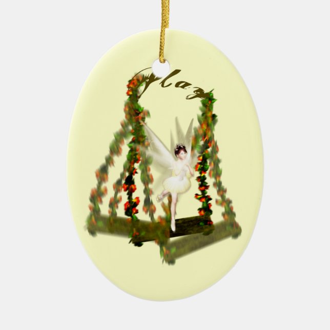 Ornamento De Cerâmica Swinging Fairy Ornament (Frente)