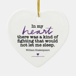 Ornamento De Cerâmica SylviasStory Heart Shakespeare Ornament