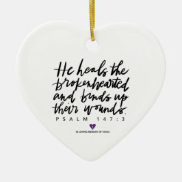 Ornamento De Cerâmica SylviasStory Psalm 147:3 Ornament