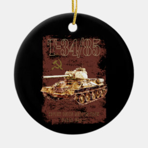 Ornamento De Cerâmica T-34-85 Tanque Médio da União Soviética da Segunda