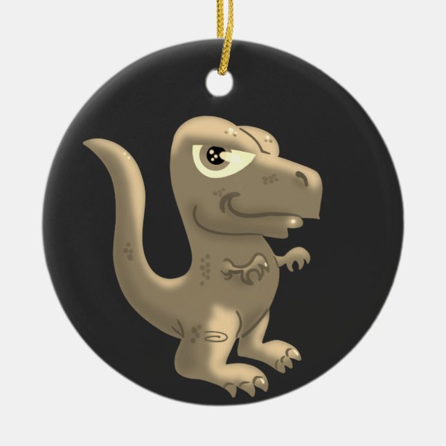 Ornamento De Cerâmica T-Rex e Stegosaurus Cerâmico (Frente)