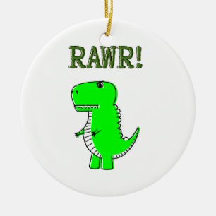 Ornamento De Cerâmica T-Rex RAWR bonito e com raiva