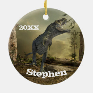 Ornamento De Cerâmica T-rex Tiranossauro Dinossauro Personalizado 