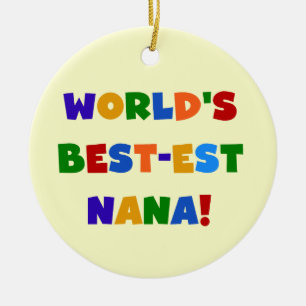 Ornamento De Cerâmica T-shirt brilhantes das cores do Melhor-est Nana do