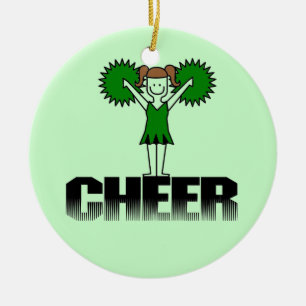 Ornamento De Cerâmica T-shirt e presentes Cheerleading verdes