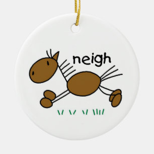 Ornamento De Cerâmica T-shirts e presentes de cavalos com figura fixa