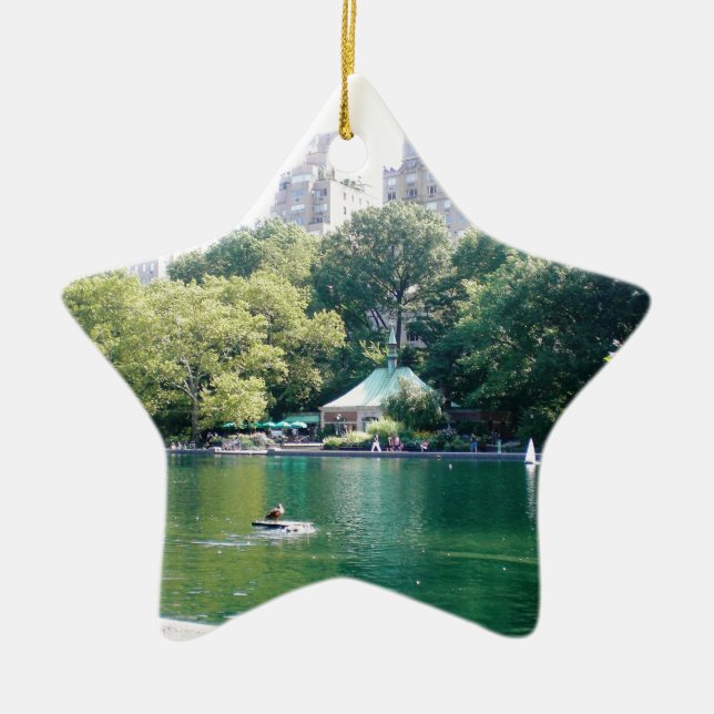 Ornamento De Cerâmica Taberna de NYC no verde (Frente)