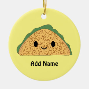 Ornamento De Cerâmica Taco de Kawaii