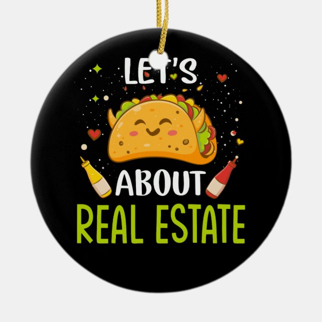 Ornamento De Cerâmica Taco Imobiliário Sobre Tacos Foo Mexicano (Frente)