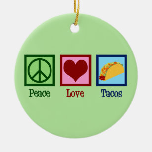Ornamento De Cerâmica Tacos do Peace Love