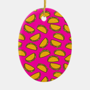 Ornamento De Cerâmica tacos rosa