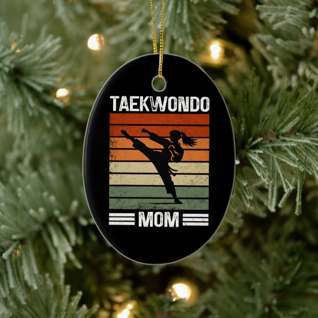 Ornamento De Cerâmica Taekwondo Mãe Artes Marciais Retroativas Mãe Prese (Árvore)