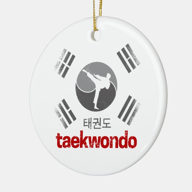 Ornamento De Cerâmica Taekwondo Retro Coreia Bandeira Artes Marciais Vin (Esquerda)
