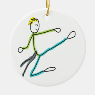 Ornamento De Cerâmica Taekwondo Stickman