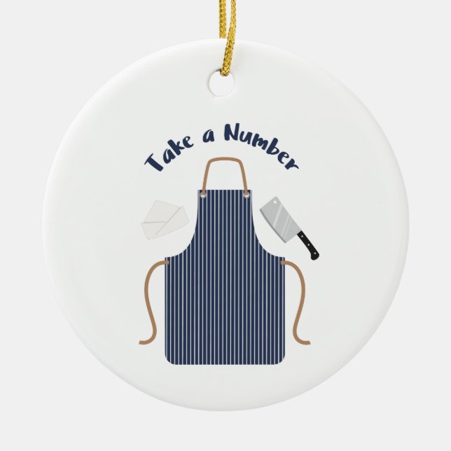 Ornamento De Cerâmica Take A Number (Frente)