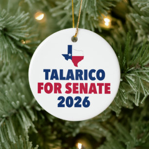 Ornamento De Cerâmica Talarico para Senado Eleição Texas Natal 2026