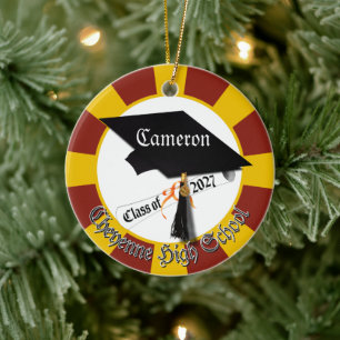 Ornamento De Cerâmica Tampa de Diploma Turma de 2027 Foto Formatura