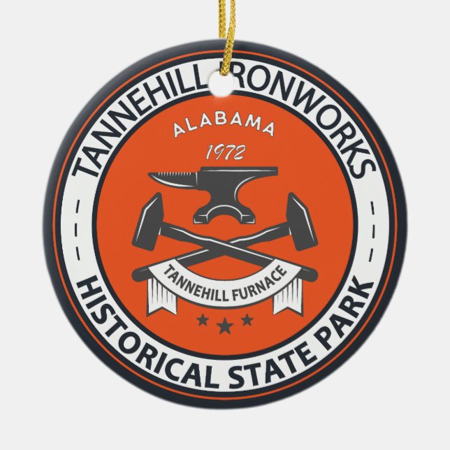 Ornamento De Cerâmica Tannehill Ironworks Historical State Park Alabama (Frente)