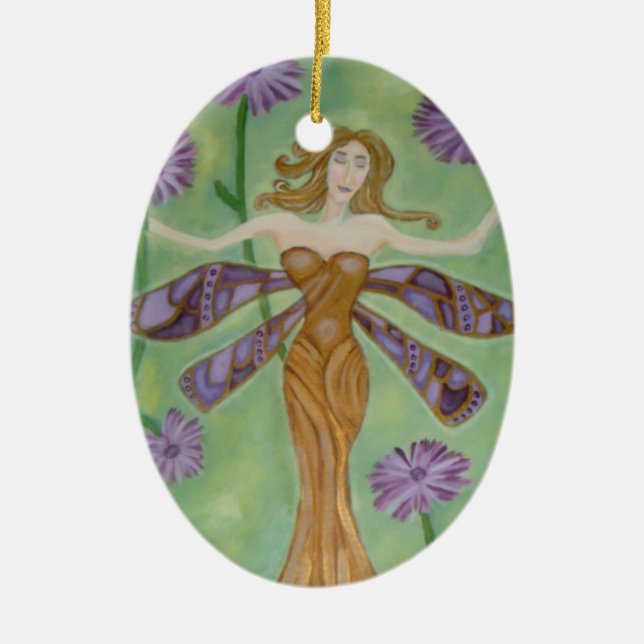 Ornamento De Cerâmica Tão sábio quanto a arte das libélulas (Frente)