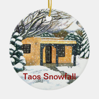 Ornamento De Cerâmica Taos, queda de neve de New mexico