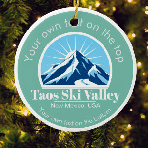 Ornamento De Cerâmica Taos Ski Valley Novo México usa medalha de estânci