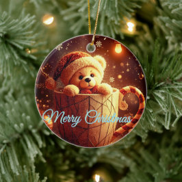 Ornamento De Cerâmica Tarjeta de Navidad