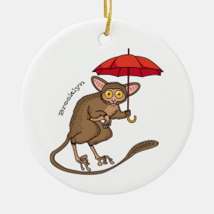Ornamento De Cerâmica Tarsier bonito com ilustração de desenho de dese