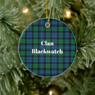Ornamento De Cerâmica Tartan Antigo do Clã Blackwatch
