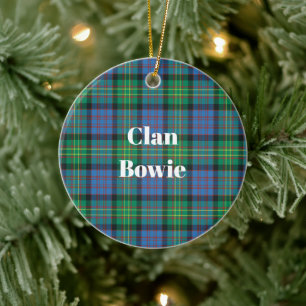 Ornamento De Cerâmica Tartan Antigo do Clã Bowie