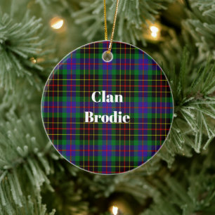 Ornamento De Cerâmica Tartan de Caça do Clã Brodie