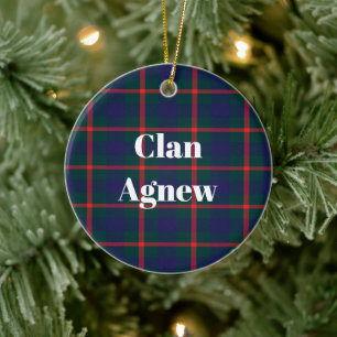 Ornamento De Cerâmica Tartan do Clã Agnew