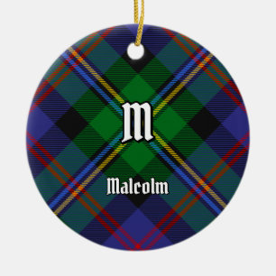 Ornamento De Cerâmica Tartan do Clã Malcolm