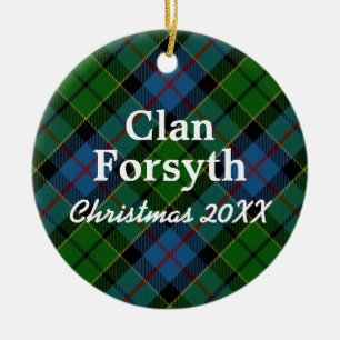 Ornamento De Cerâmica Tartan do Scottish de Forsyth do clã