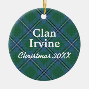 Ornamento De Cerâmica Tartan do Scottish de Irvine do clã