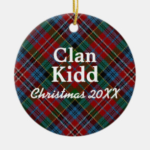 Ornamento De Cerâmica Tartan do Scottish de Kidd do clã